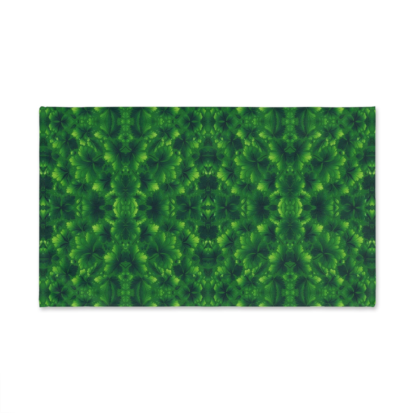 Cilantro Leaf Chic: Polyester-Cotton Hand Towel