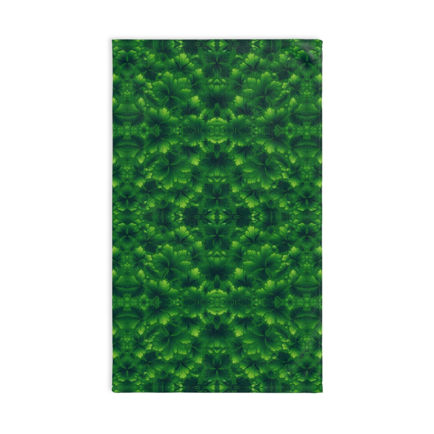 Cilantro Leaf Chic: Polyester-Cotton Hand Towel