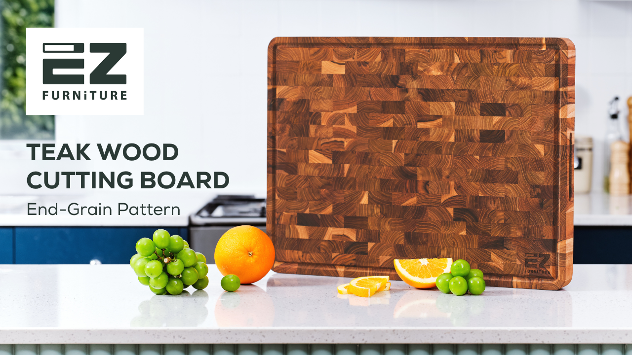 17x13 Inch Teak Cutting Board End Grain Cutting Board with Juice Groove and Handles Wooden Cutting Boards for Kitchen Wooden Chopping Board for Meat Vegetables Fruit