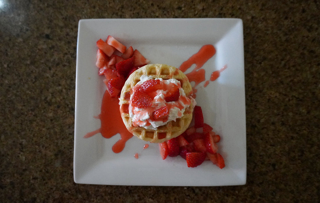 Decadent Strawberry Cream Cheese Stuffed Waffles