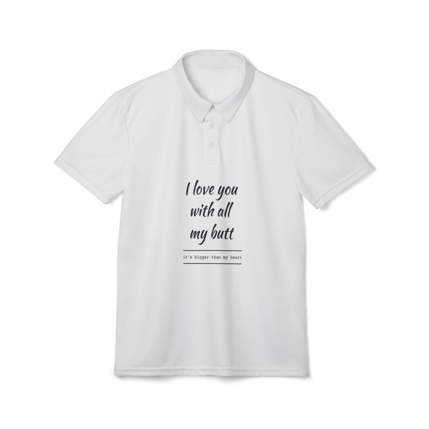 Playful Love Quote Polo Shirt, Fun Gift for Him, Unique Father's Day Present, Casual Wear, Cute Relationship Apparel