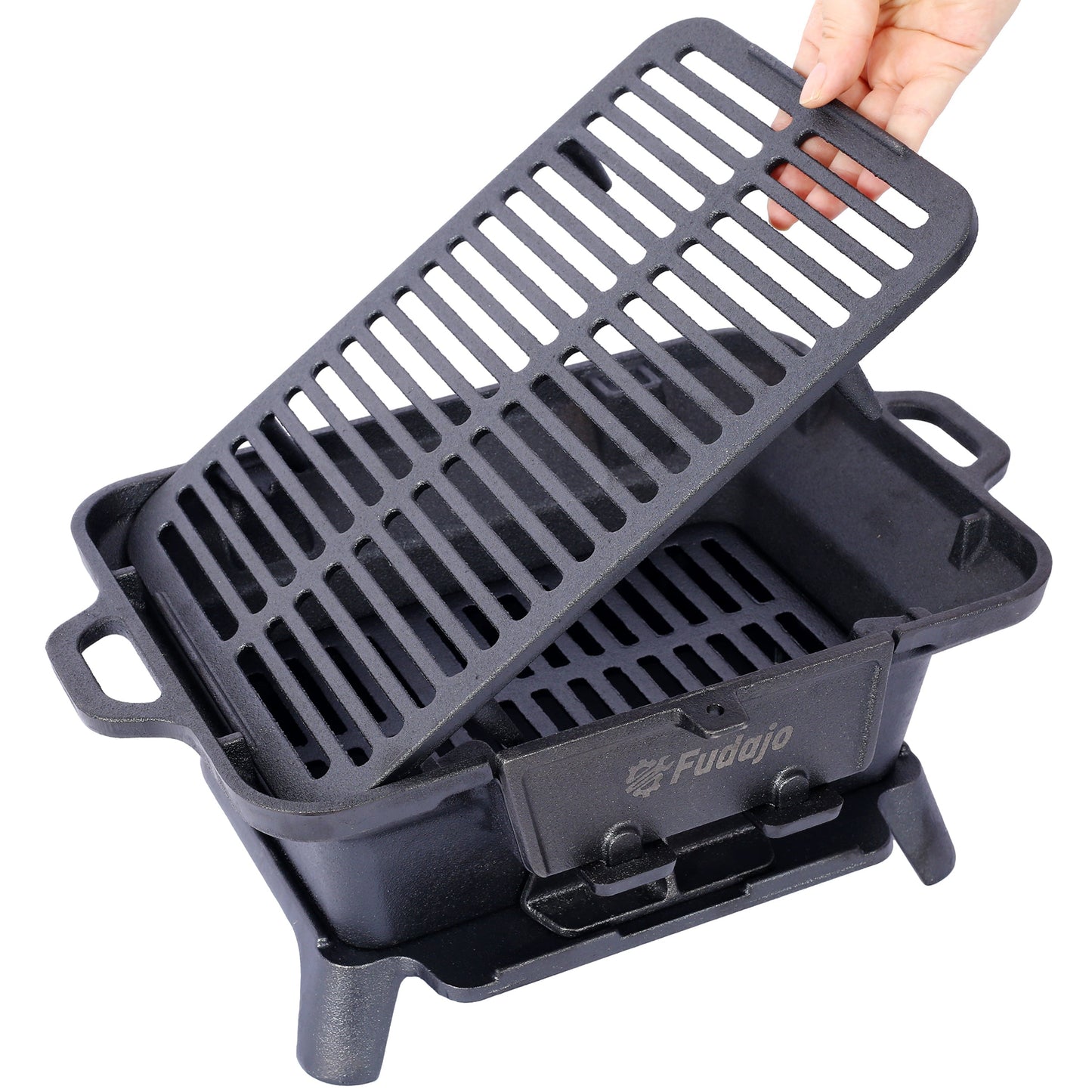 Portable Outdoor Cast Iron Tabletop Charcoal Grill