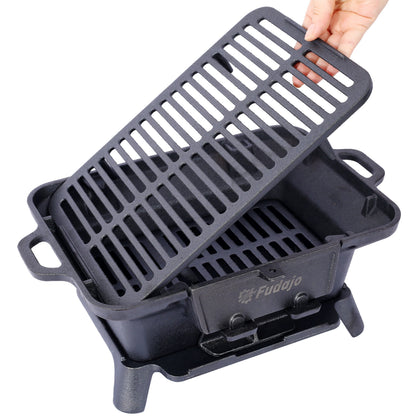 Portable Outdoor Cast Iron Tabletop Charcoal Grill