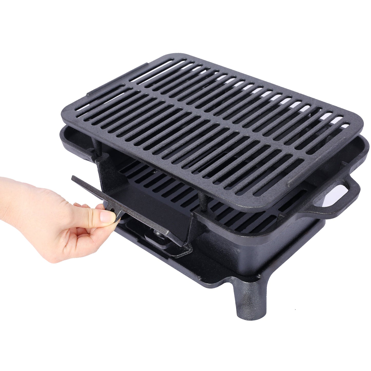 Portable Outdoor Cast Iron Tabletop Charcoal Grill