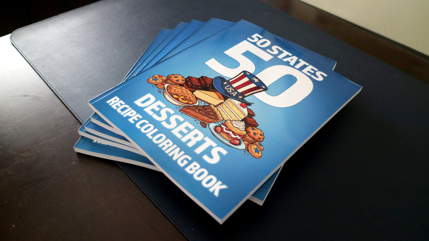 50 States 50 Desserts Recipe Coloring Book