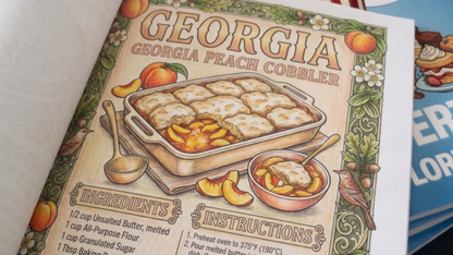 50 States 50 Desserts Recipe Coloring Book