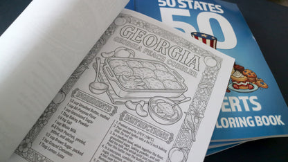 50 States 50 Desserts Recipe Coloring Book