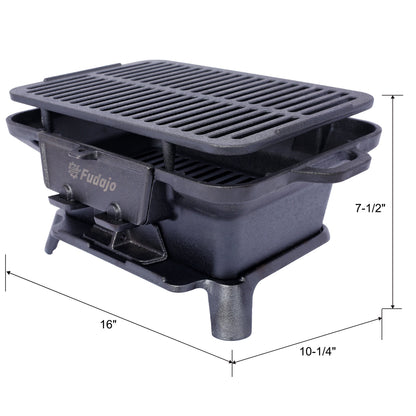 Portable Outdoor Cast Iron Tabletop Charcoal Grill